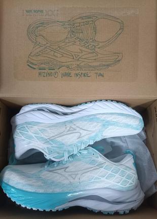 Бігові кросівки mizuno wave inspire 20 sp білий/сріблястий/блакитне сяйво