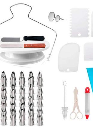 Набір для декору тортів кексів, кондитерські інструменти, 72шт і підставка