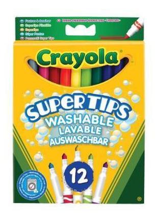 Набір для творчості crayola 12 тонких фломастерів яскравих кольорів (7509) dd