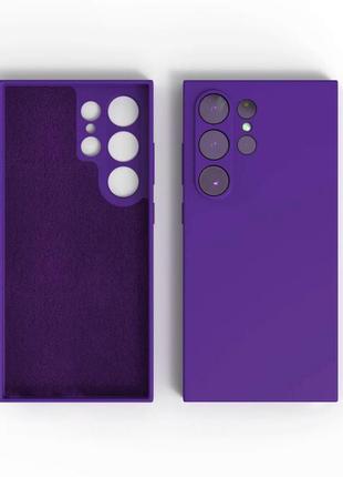 Силиконовый чехол для samsung galaxy s24 ultra фиолетовый микрофибра soft touch