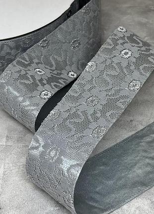 Лента кружевная, 4 см - цветок, цвет серый, метр, серый