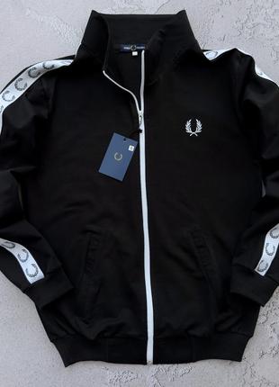 Кофта женская fred perry на молнии весенняя осенняя олимпийка фред перри черная