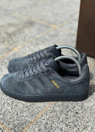 Мужские кеды adidas gezelli серо-графитного цвета текстиль и замша, 41-45р.