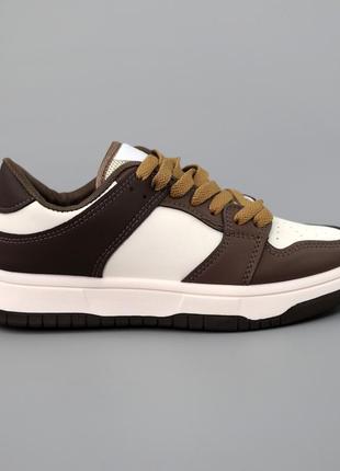 Кеды женские 589581 белые коричневые