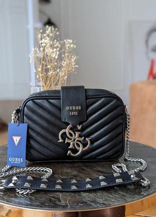 Сумка жіноча guess гесс чорна м'яка стьобана