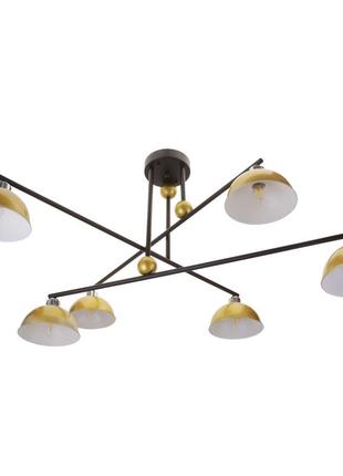 Потолочная люстра на 6 лампочек br-01 623с/6 e27 bk/g