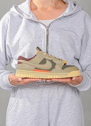 Кросівки nike air dunk jumbo medium olive7 фото