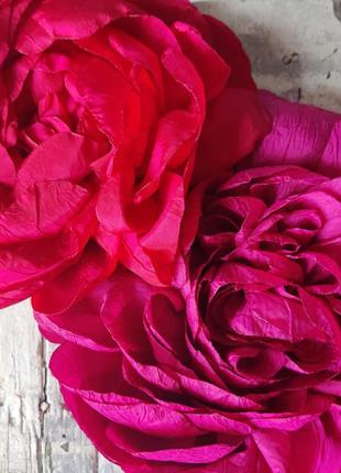 Брошь фуксия красная большая роза роза