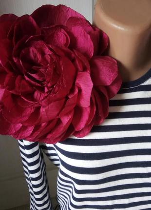 Брошь фуксия красная большая роза роза