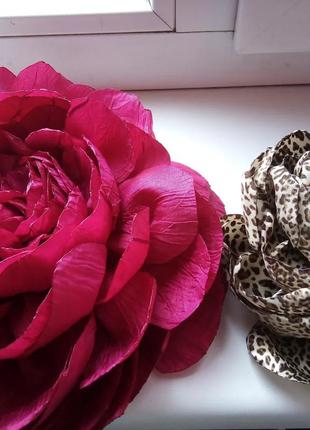 Брошь фуксия красная большая роза роза