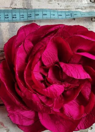 Брошь фуксия красная большая роза роза