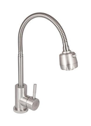 Смеситель для кухни lidz aria 015f41 с гибким изливом (k35) ldari015f41nks45306 nickel