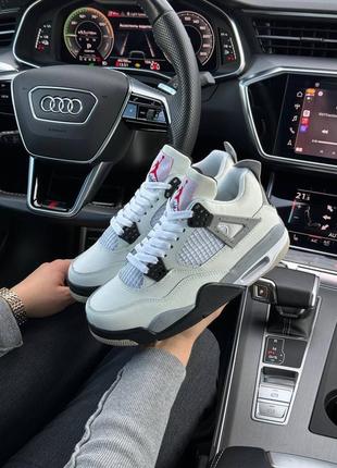 10 цветов🌈 женские кроссовки в стиле nike air jordan 4 retro найк джордан / демисезонные / летние, осенние / кожа, замша, нубук / черные, белые, серые