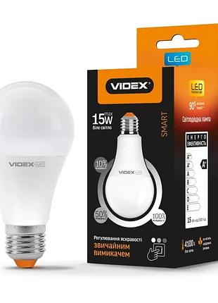 Лампа світлодіодна led з регулюванням яскравості videx 15w e27 4100k vl-a65ed3-15274
