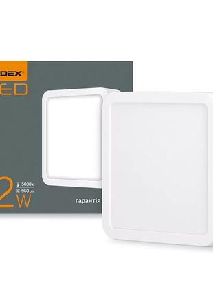 Світильник накладний led videx 12w 5000k квадрат vl-dlss-125