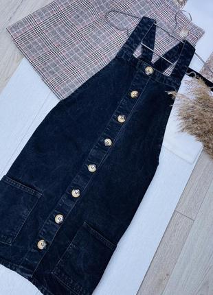 Джинсовый сарафан denim xs комбинезон короткий джинсовое платье на пуговицах платье джинсовое