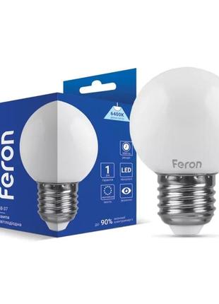 Лампа світлодіодна led feron g45 1w e27 6400k біла lb-37