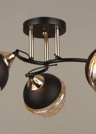 Люстра потолочная sirius b a3617/3 bk+fgd на 3 плафона