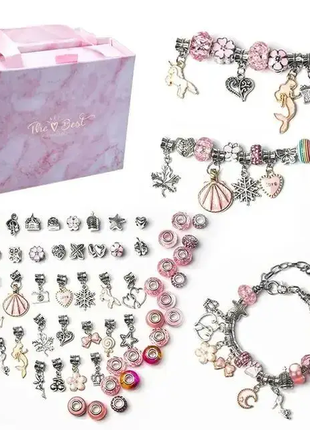 Набор для создания браслетов в коробке розовый (dls-1103pn)