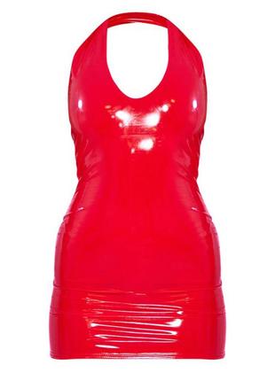 Лакова червона сукня латексна4 фото