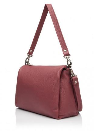 Сумка жіноча з натуральної шкіри рожева vito torelli 1065 винна 1057