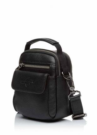 Сумка-барсетка мужская из натуральной кожи черная bags4life man 6091а