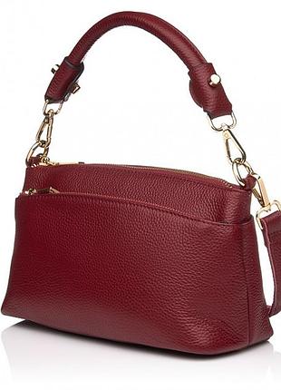 Сумка жіноча з натуральної шкіри бордова bags4life 7788