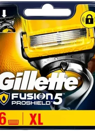 Змінні картриджі для гоління (леза касети) чоловічі gillette fusion5 proshield 6 шт німеччина