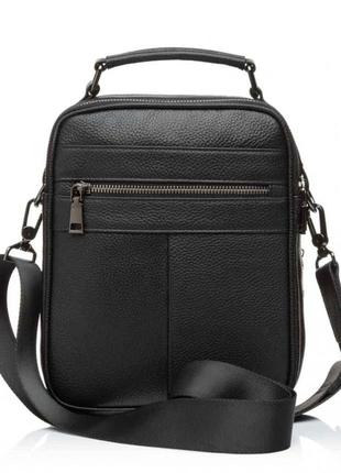 Сумка-барсетка мужская из натуральной кожи черная bags4life man 6439