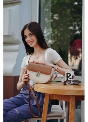 Сумка женская из натуральной кожи молочно-коричневая bags4life 98473 фото