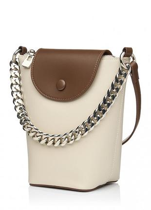 Сумка женская из натуральной кожи молочно-коричневая bags4life 8165
