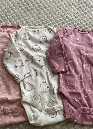 Бодики next 3 шт 62 размер 1-3 мес