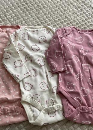 Бодики next 3 шт 62 размер 1-3 мес