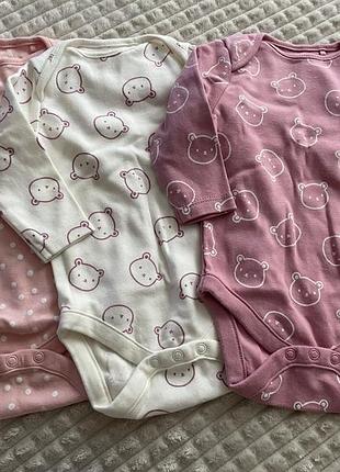 Бодики next 3 шт 62 размер 1-3 мес