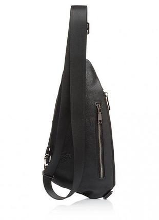 Сумка бананка мужская из натуральной кожи черная bags4life man 6537