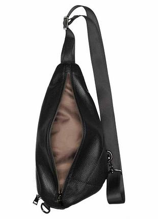 Сумка бананка мужская из натуральной кожи черная bags4life man 6537