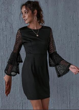 Shein. англія в наявності. сукня з ажурними рукавами.