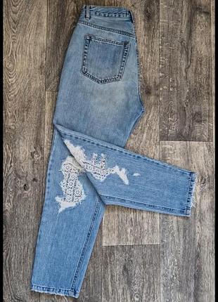Голубые джинсы mom pull & bear