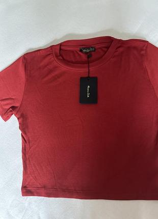 Футболка massimo dutti красная,белая,черная с/м