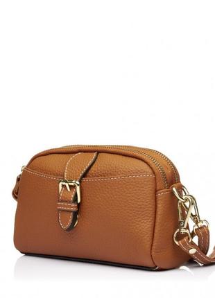 Сумка жіноча з натуральної шкіри руда bags4life 9523