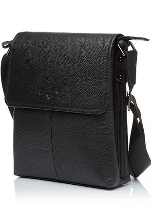 Сумка-барсетка мужская из натуральной кожи черная bags4life man 9079-1 большая