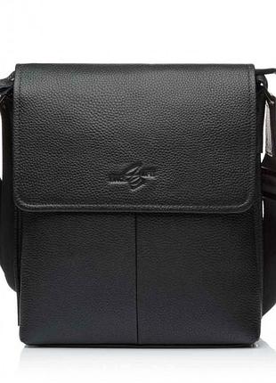 Сумка-барсетка мужская из натуральной кожи черная bags4life man 9079-1 большая