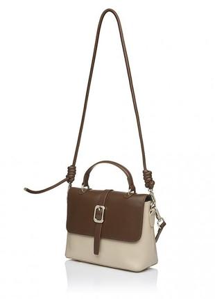 Сумка женская из натуральной кожи молочно-коричнева bags4life 9851