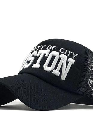 Кепка тракер boston с сеточкой черная, унисекс wuke one size