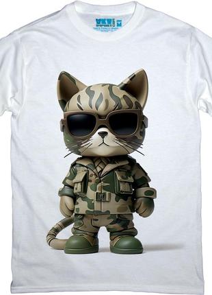 Футболка - кіт військовий - military kitty футболка біла унісекс код 9000316