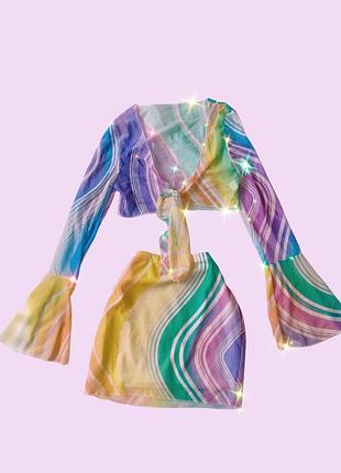 Літній комплект топ і юбка