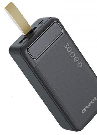 Умб портативне зарядне power bank awei p7k 30000mah, чорне