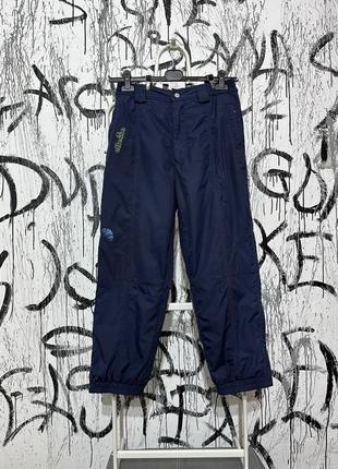 Ellesse винтажные лыжные мужские брюки, с подтяжками, оригинал, удобные, 90х, синие, трекинг, мягкие