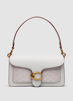 💎 coach tabby white/gold shoulder bag 26 in signature canvas