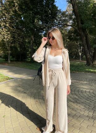 Костюм жатка сорочка+широкі штани😍